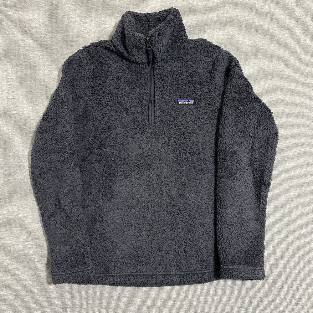 Patagonia Los Gatos 1/4 Zip Fleece Pullover Smolder Blue Gray Womens Size M‎